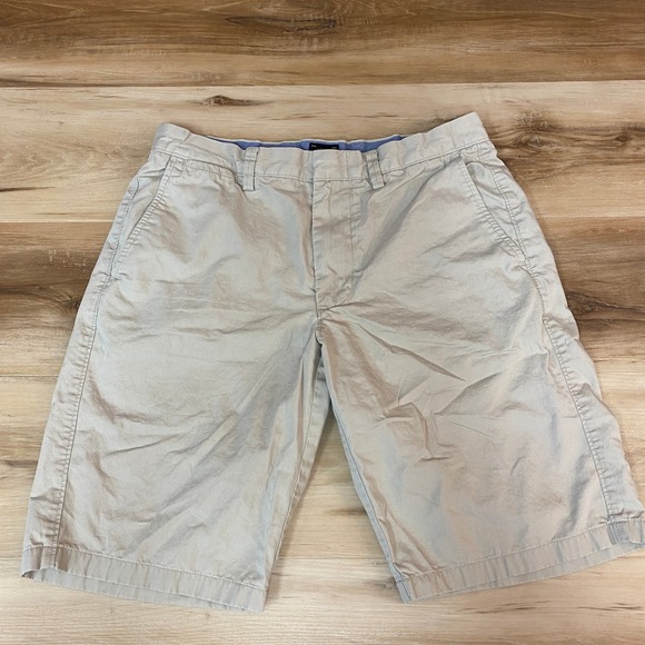 J.Crew Club Shorts Mens 30 Beige 100% Cotton 10.5" Chino Flat Front Casual - Picture 1 of 7
